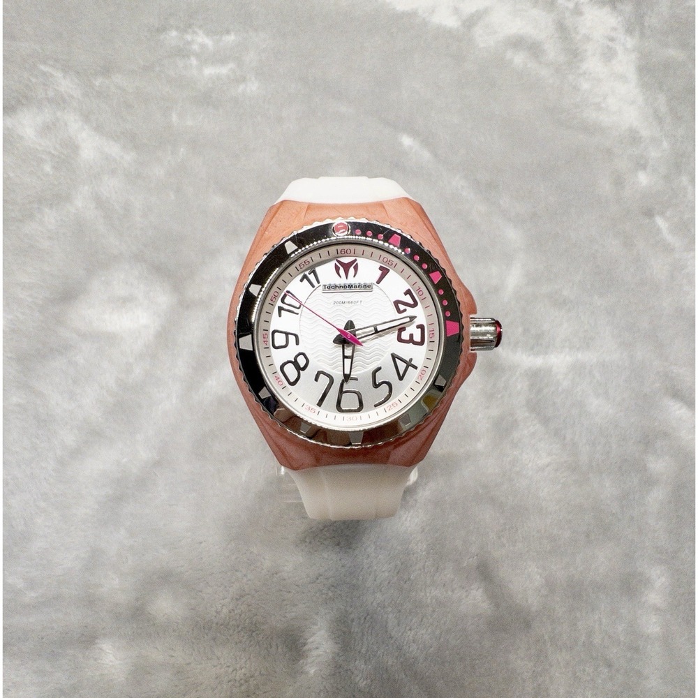 Technomarine Cruise Pink White 41mm Divers Watch Womens TM-110058